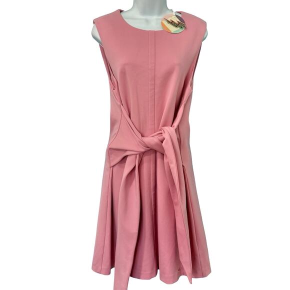 Ted Baker Pink Patron Front Tie Mini Sleeveless Dress size 5 / XL / 12 NEW Tags - Picture 2 of 16